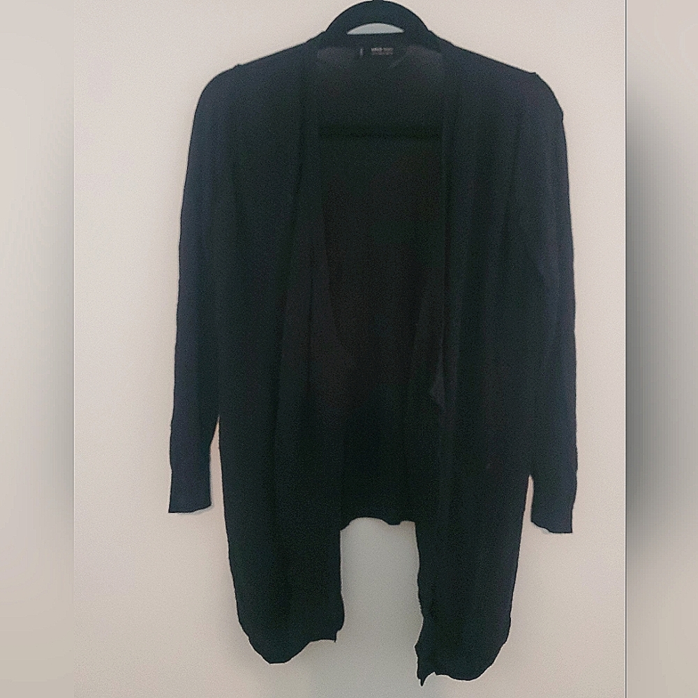 Women's Black Cardigan MNG Basics Black Flowy Cardigan Size Medium